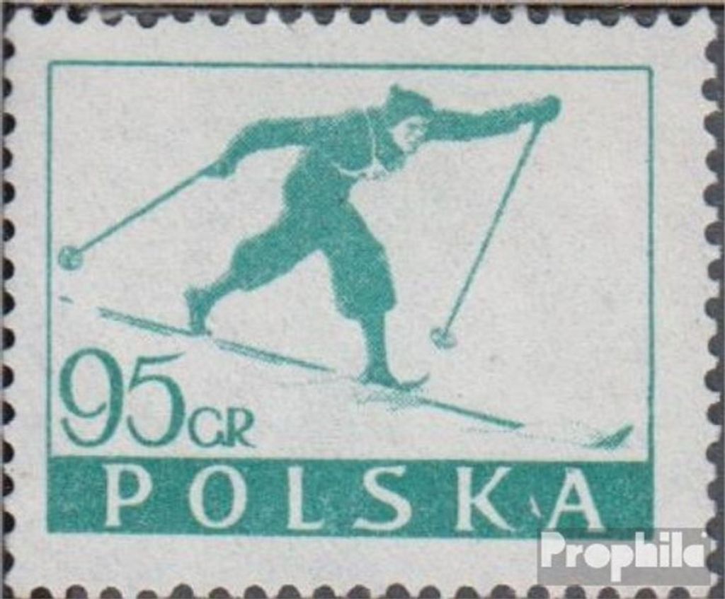 Briefmarken Polen 1953 Mi 832 mit Falz Wintersport