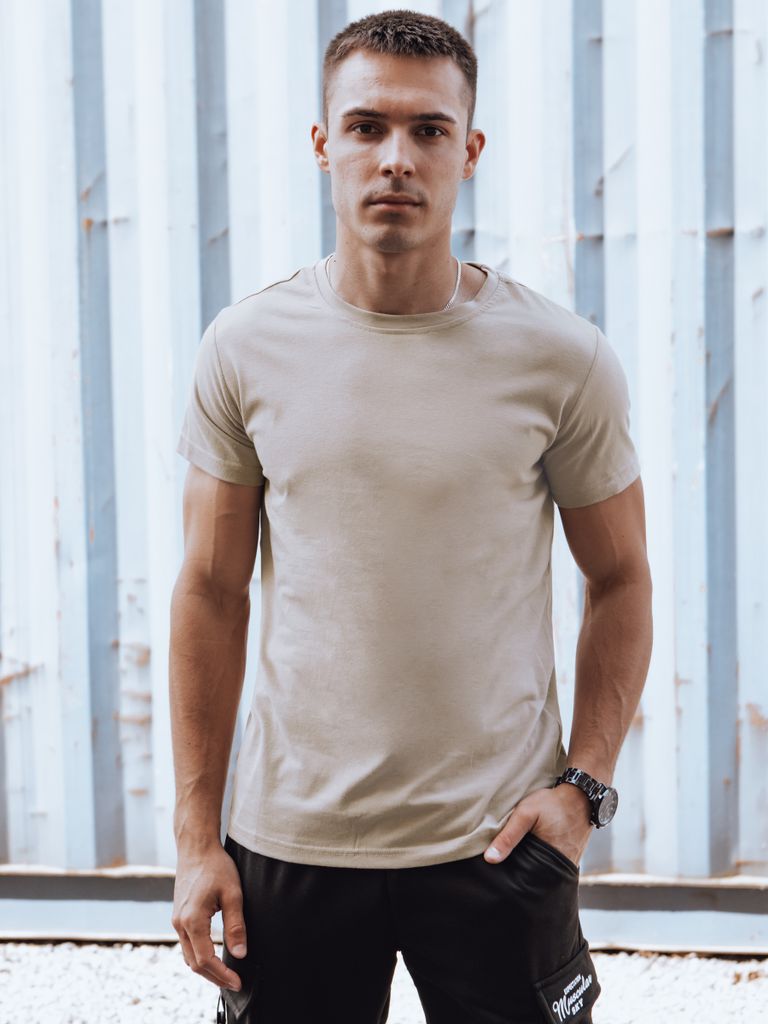 Dstreet Kurzarmhemd für Männer Gorrei beige XL