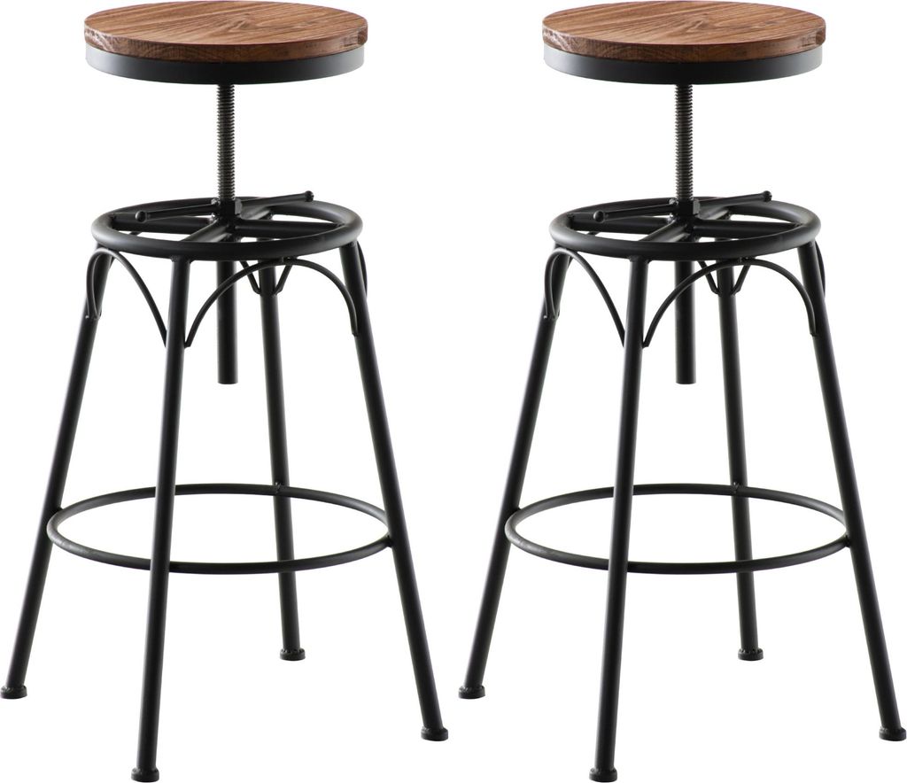 2er Set Barhocker KOZON - Metall Schwarz 42x42x70 cm | Barstuhl Drehbar Tresenhocker Tresenstuhl Kneipenhocker Kneipenstuhl
