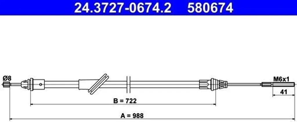 Réparer Frein à Main Maverick : Câble ATE 24.3727-0674.2 OE YL8Z 2853 CA