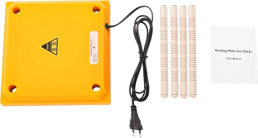 Chauffe-poussins électrique 15W réglable en fer jaune - Élevage sain