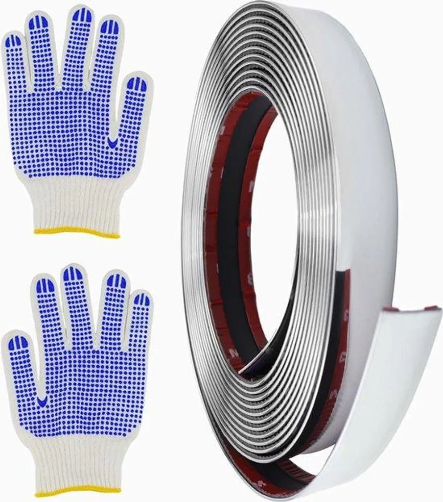 Joint décoratif autocollant 5m chrome pour rénover meubles et murs