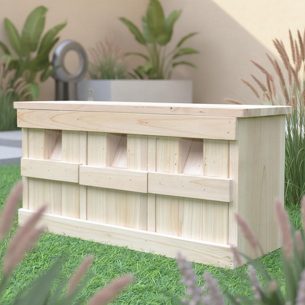 Nistkasten Holz Spatzenhaus mit 3 Kammern Sperlingvilla Produktbild 