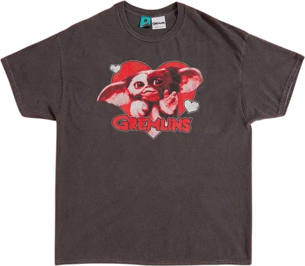 Gremlins - T-Shirt für Herren/Damen Uni, Vintage-Waschung TT1084 (M) (Schwarz/Holzkohle)