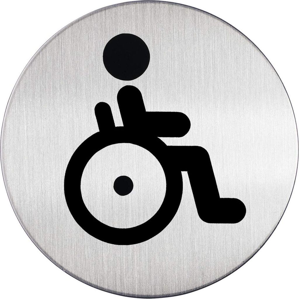 DURABLE Piktogram "WC vozí?ká?i" Ø 83 mm, st?íbrná, 490623 Obrázek produktu 