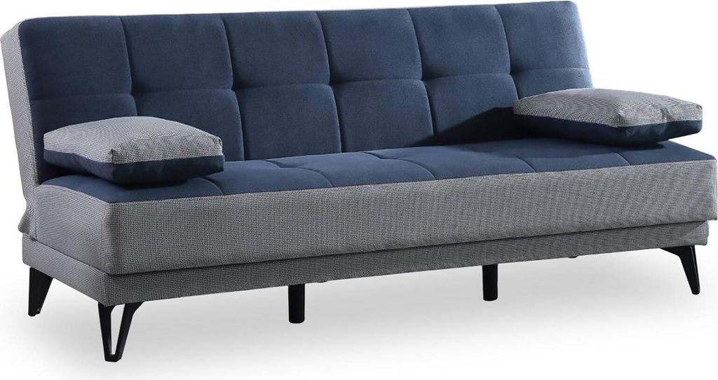 Dmora Sofa Bett 3-Sitzer Jordi 190x87 cm Grau, Verstellbar