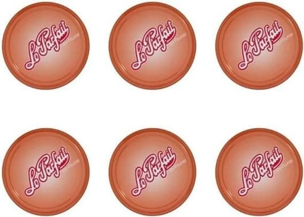 Set 6 Coperchi Marmellata 8,2 cm Le Parfait 610090 Originali Francia