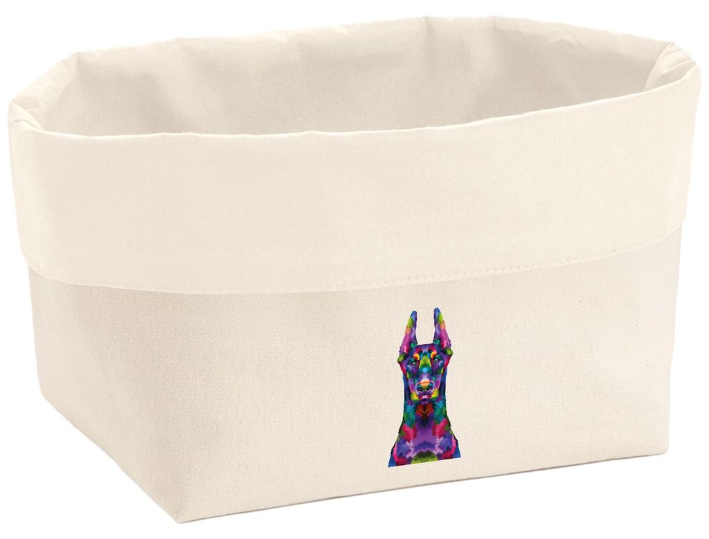 Huuraa Organizer Doberman Colorful 3 Liter Medium Canvas Baumwolle Utensilo Geschenkidee