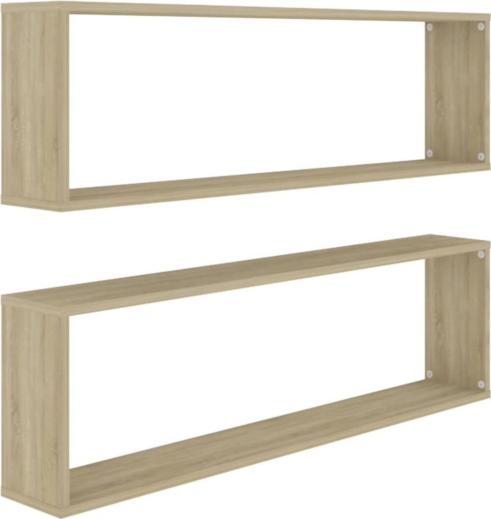 vidaXL Würfelregale 2 Stk. Sonoma-Eiche 100x15x30 cm Holzwerkstoff