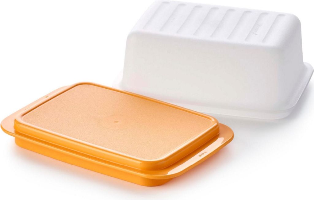 TUPPERWARE Butterdose Butterschatz weiß orange Butterschatz