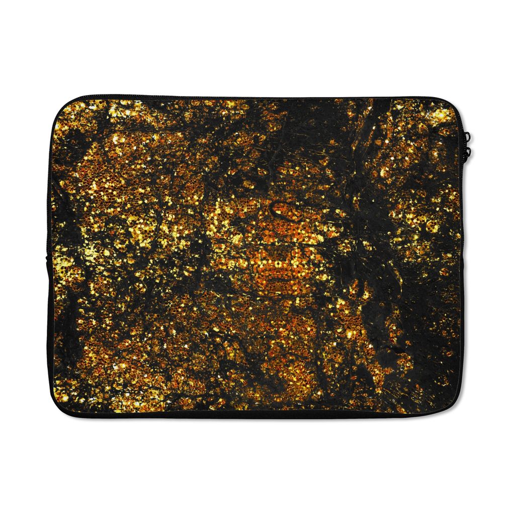 MuchoWow Laptop Hülle 15 Zoll Marmor - Glitzer - Gold Laptoptasche - Laptoptasche - Sleeve - Rundum-Schutz