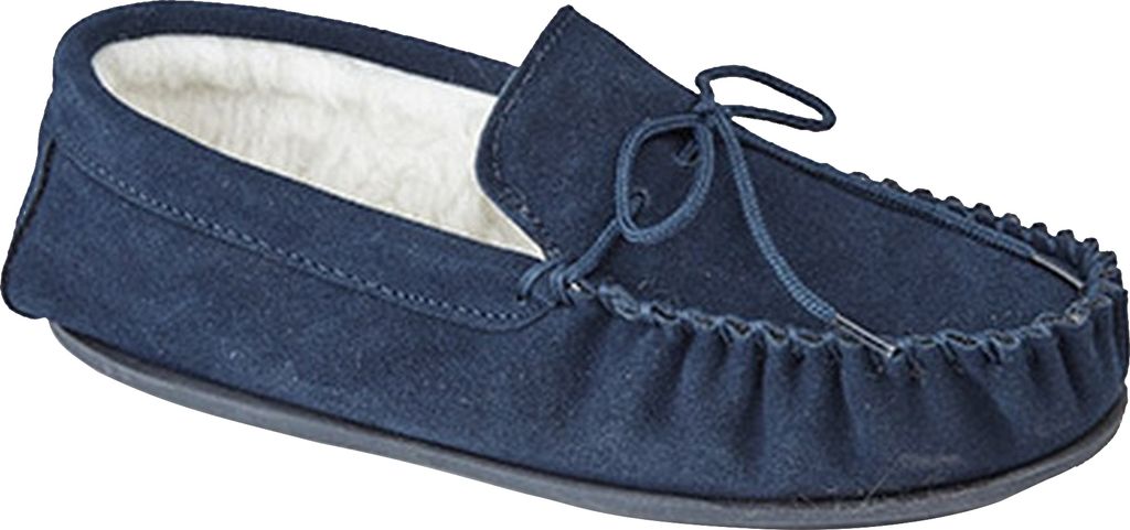 Mokkers Herren Oliver Hausschuhe mit Woll-Innenmaterial DF1117 (46 EU) (Marineblau)