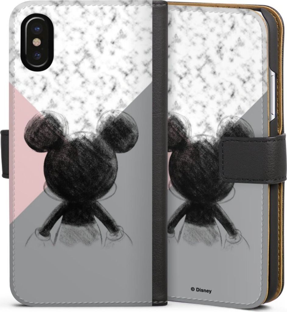 DeinDesign Klapphülle für Apple iPhone Xs Handytasche Lederhülle Tasche Disney Marmor Mickey Mouse