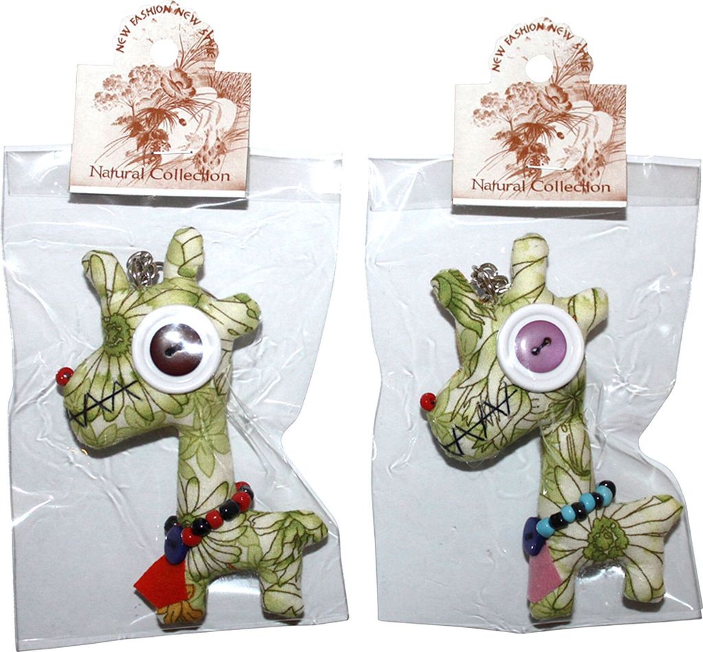 Tier-Anhänger mit Knopfaugen - Giraffe 05 - Tierpüppchen Produktbild 