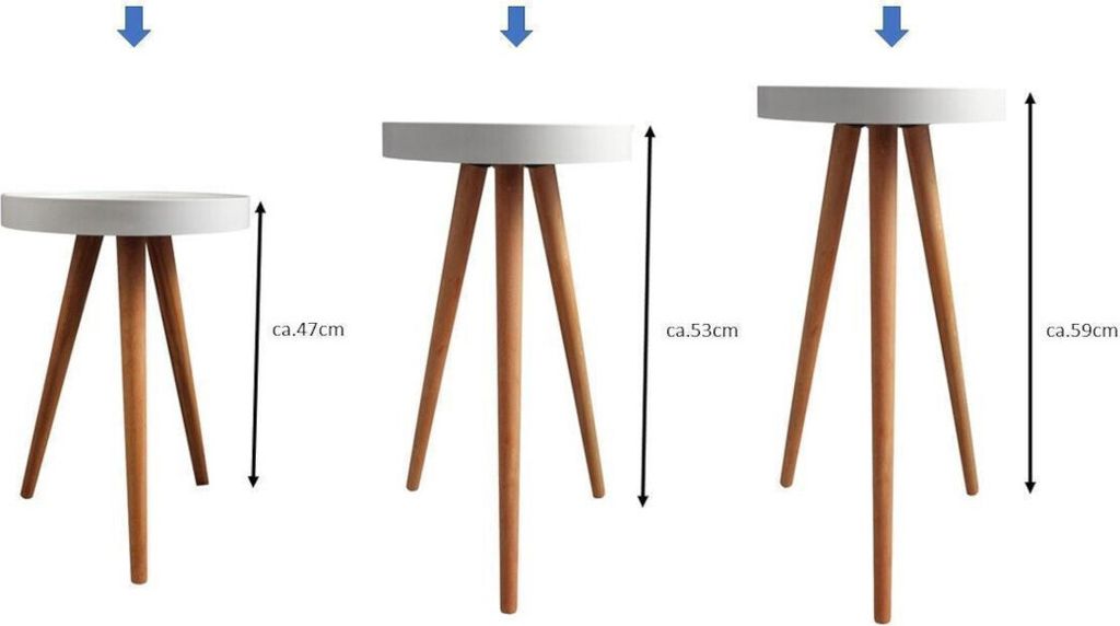 HOOZ Beistelltisch mit Rosenmuster 3er Set