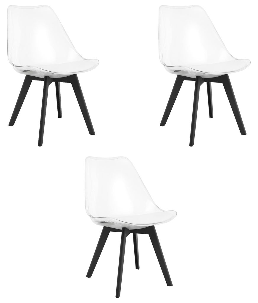 Chaise - Leobert - Mark - Transparent/Pieds Noirs - 49 X 43 Image du produit 