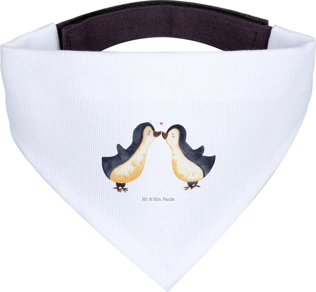 Mr. & Mrs. Panda Hunde Halstuch Pinguin Liebe - Weiß - Geschenk, Verlobter, Paar, Tuch, Hund, Vertraut, Hundehalstuch, Für, Hochzeitstag, Freundi...