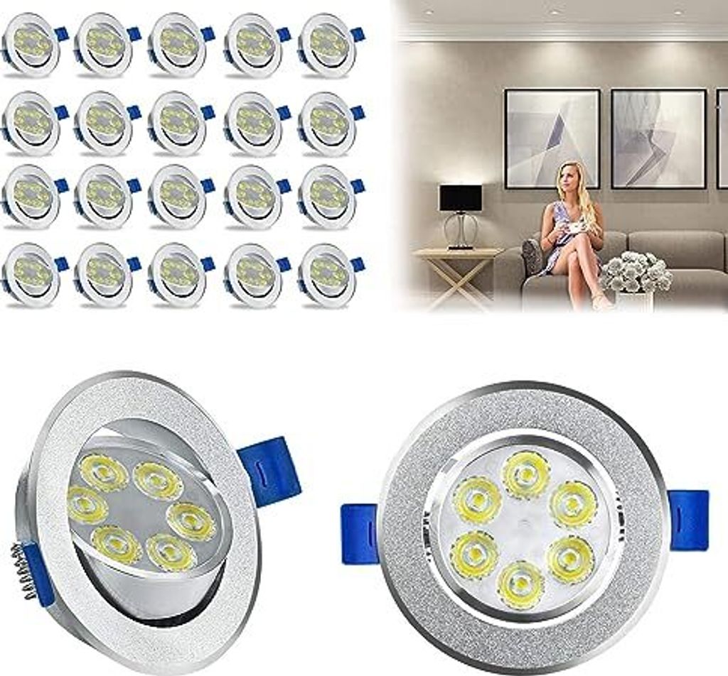 NAIZY LED Einbaustrahler 20PCS 3W Einbauleuchten LED Spots 230V Deckenspots Einbau Strahler Decken Leuchte Set Einbau für Flur, Schlafzimmer, Wohn...