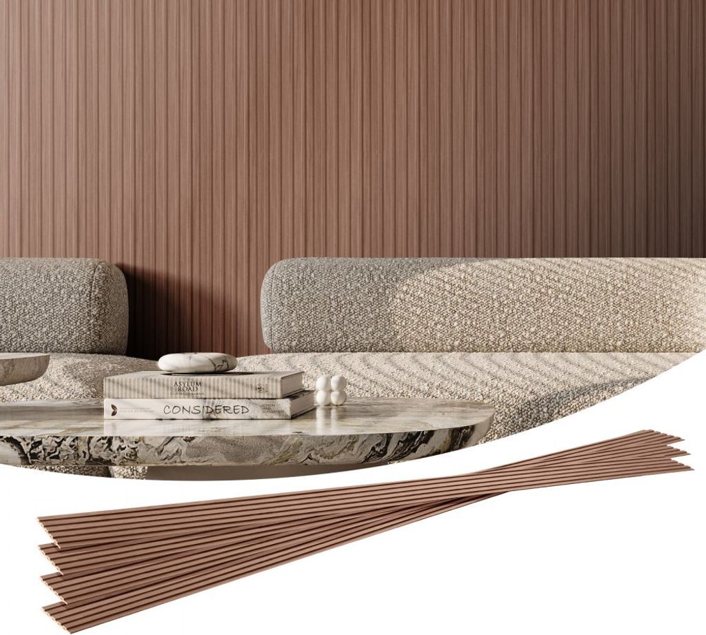 Akustikpaneele 8 Stück - Wandpaneele 2450x166mm - Lamellenwand in Graue Eiche - Schallisolierung für Wohnräume