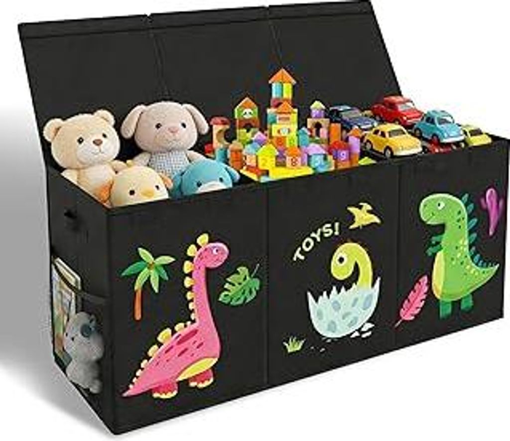 Extra Groß Aufbewahrungsbox mit Deckel Kinder,130l Große Faltbare Spielzeugkiste mit Griff,Aufbewahrungsbox Kinder,Spielzeug Aufbewahrung Im Kind...
