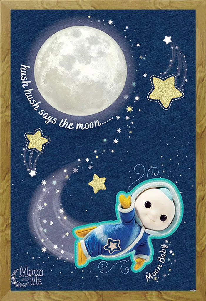 Poster Moon and Me Hush Hush - Cornice Shinsuke Oak Maxi 61x91