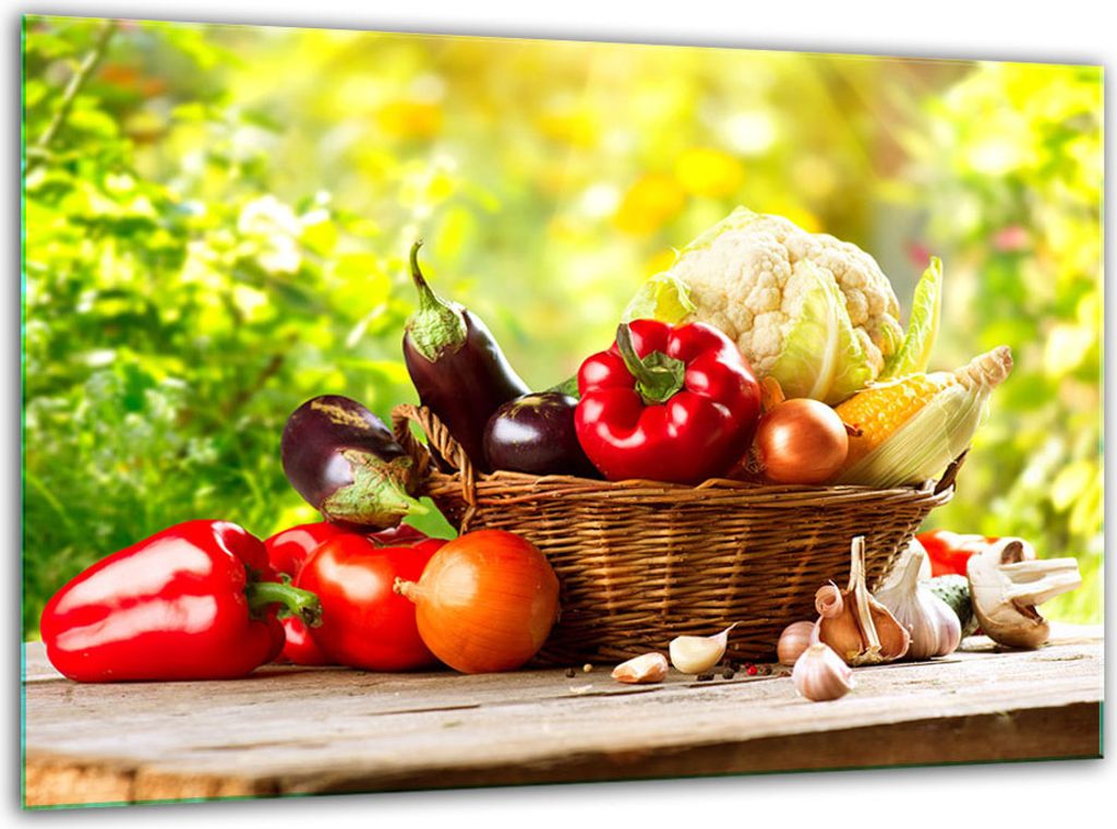 Glas Herdabdeckplatten Schneidebrett Universal 30x22cm Gemüse