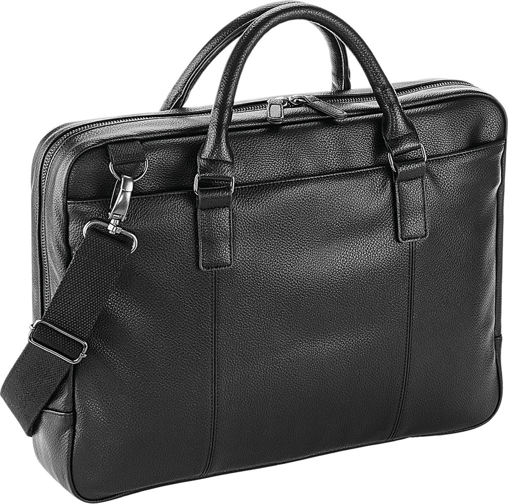 Quadra - Laptop-Tasche, Schmal geschnitten, Kunstlederoptik BC5611 (Einheitsgröße) (Schwarz)