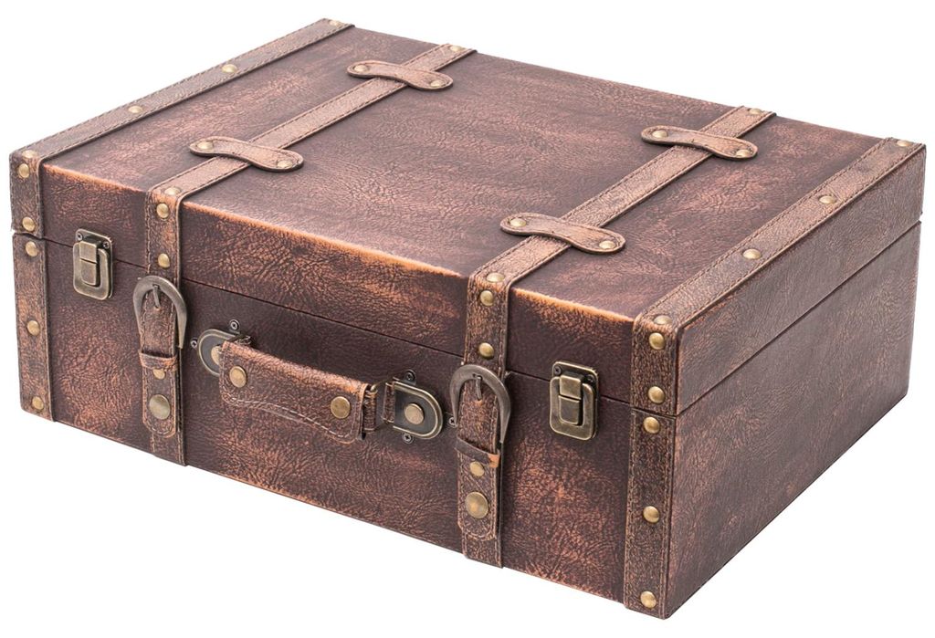 Vintage Holzkoffer mit Klassik Design von HMF mit 44 cm Breite in verschiedenen Größen