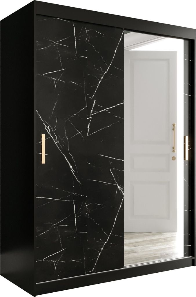 Schwebetürenschrank MARMUR T2 150, Kleiderschrank für Schlafzimmer, Modern Design