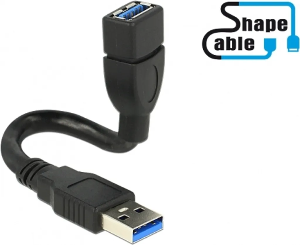 Cavo Estensione USB 3.0 Delock 0,15m ShapeCable - Zero Ingombro - 5