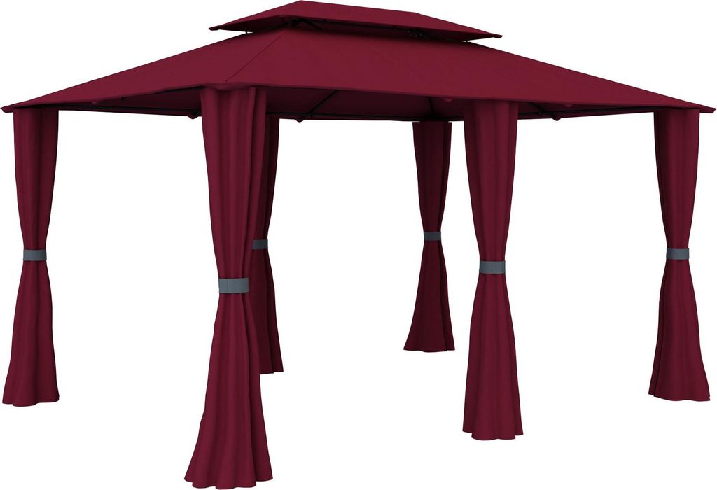 paramondo Comfort Gartenpavillon, 4 x 3 m, bordeaux + Wände Produktbild 