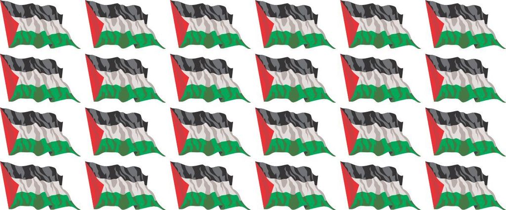 Mini Aufkleber Set - Pack wehend - 33x20mm - selbstklebender Sticker - Palestina - Flagge / Banner / Standarte fürs Auto, Büro, zu Hause und die ...