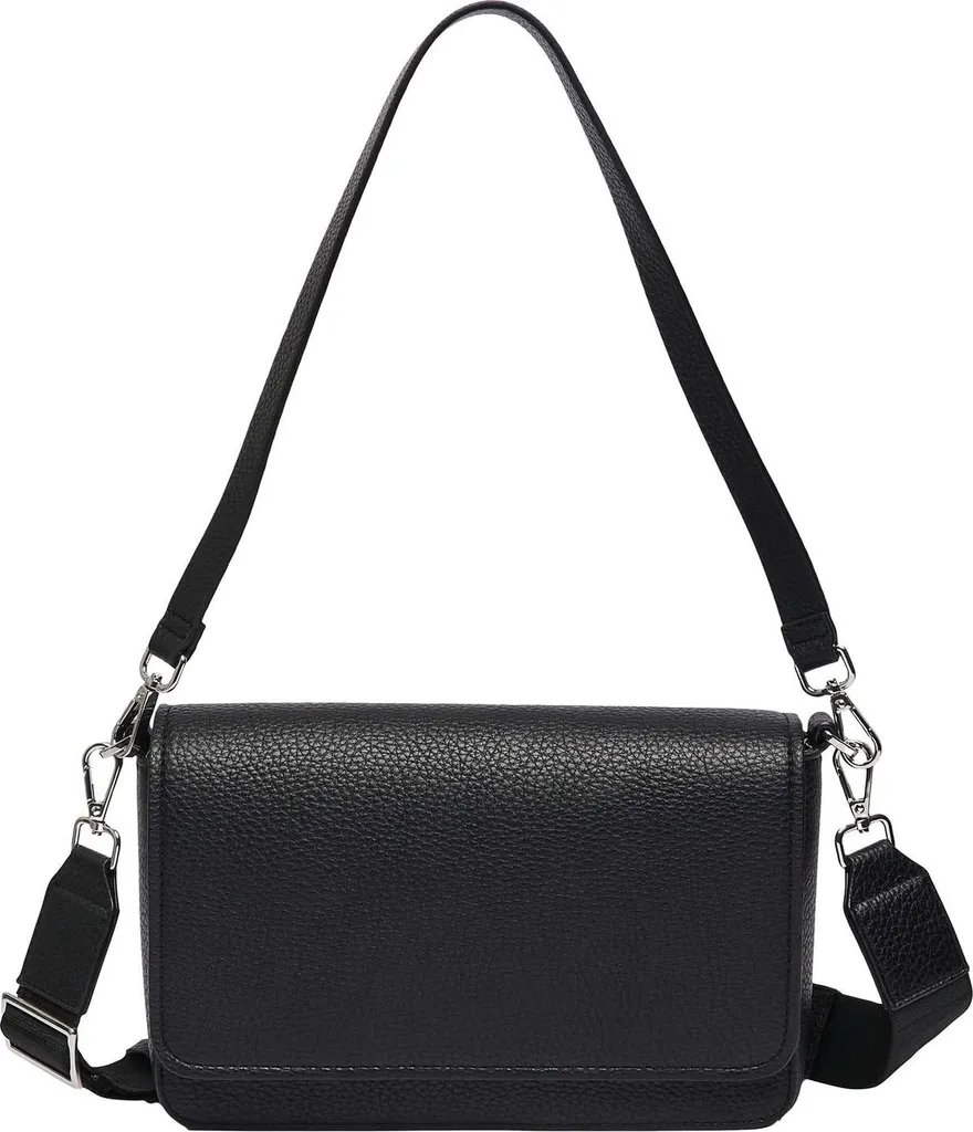Petit sac à épaule s.Oliver avec rabat et bandoulière réglable Noir Gris