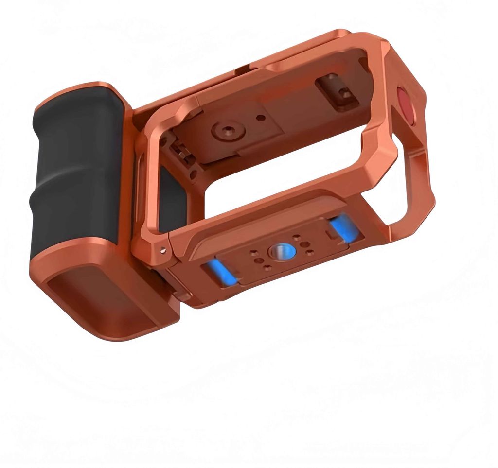 ZELURXX Metall-Käfig mit Handgriff für DJI Action 6, 3-Band Radio, eingebauter Lautsprecher – ABS-Material, für Zuhause und Outdoor, Orange