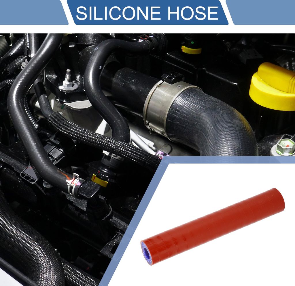 1 Stück 10mm/0,39" ID 127mm/5" Länge 0 Grad Rot Blau Auto Silikonschlauch Kühlmittelschlauch Universal