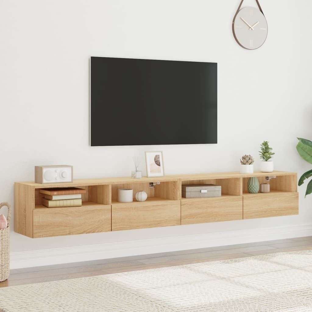 "2026 Aktion"TV-Board - Fernsehtisch - TV-Wandschränke 2 Stk. Sonoma-Eiche 100x30x30 cm Holzwerkstoff - NeuMöbel7559298