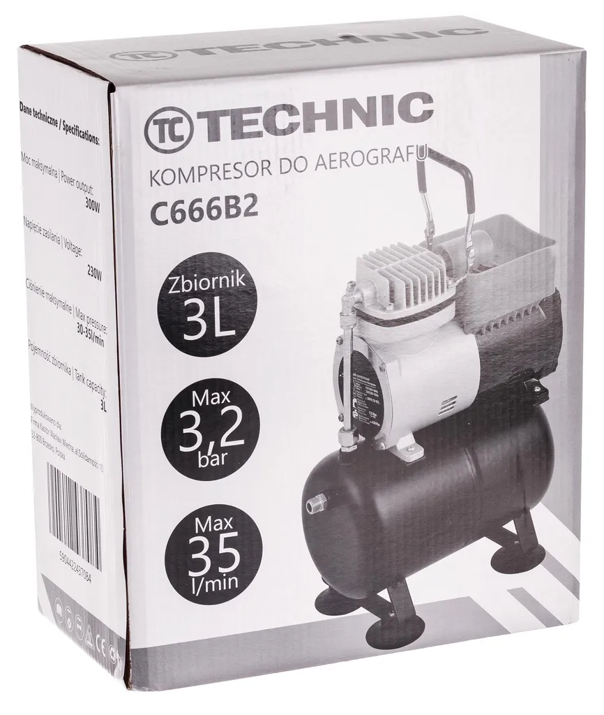 Compresseur aérographe TC Technic 666B2 avec réservoir 3L Efficient - 12