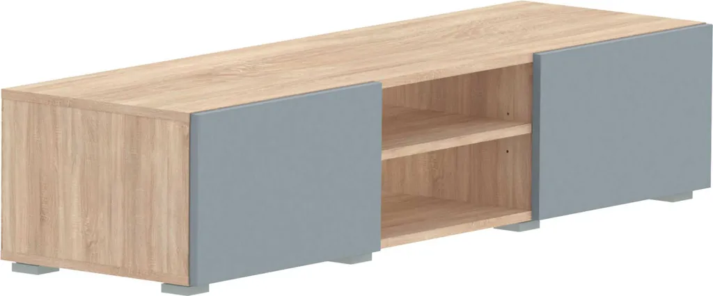 Mobile TV Industrial-Chic Rovere e Celeste 140cm | Stile Unico - 7