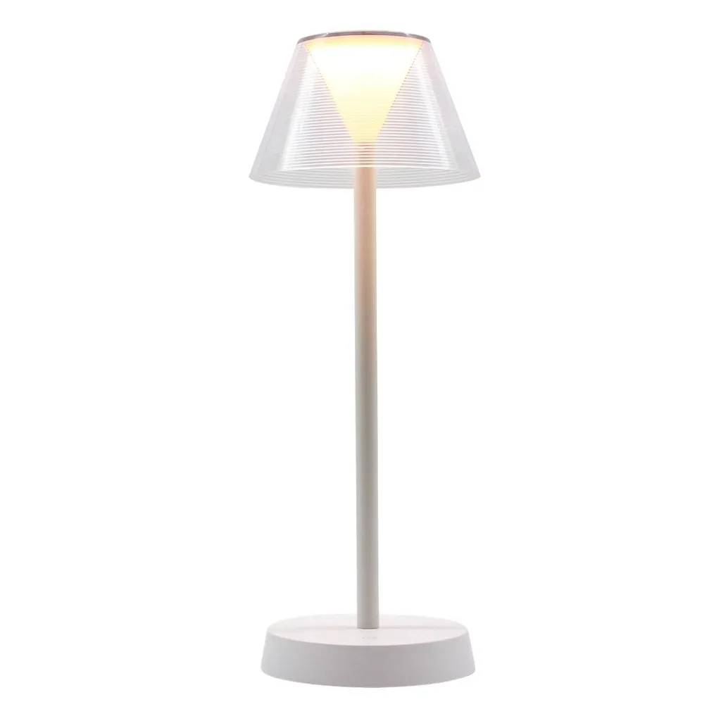 Lampe à poser rechargeable LED BEVERLY WHITE luminaire nomade chic
