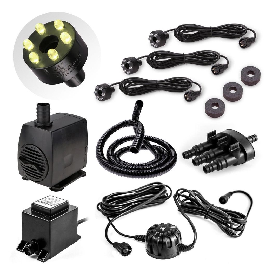 CLGarden Springbrunnenpumpe SP3-SL Set mit 3 warmweißen Produktbild 