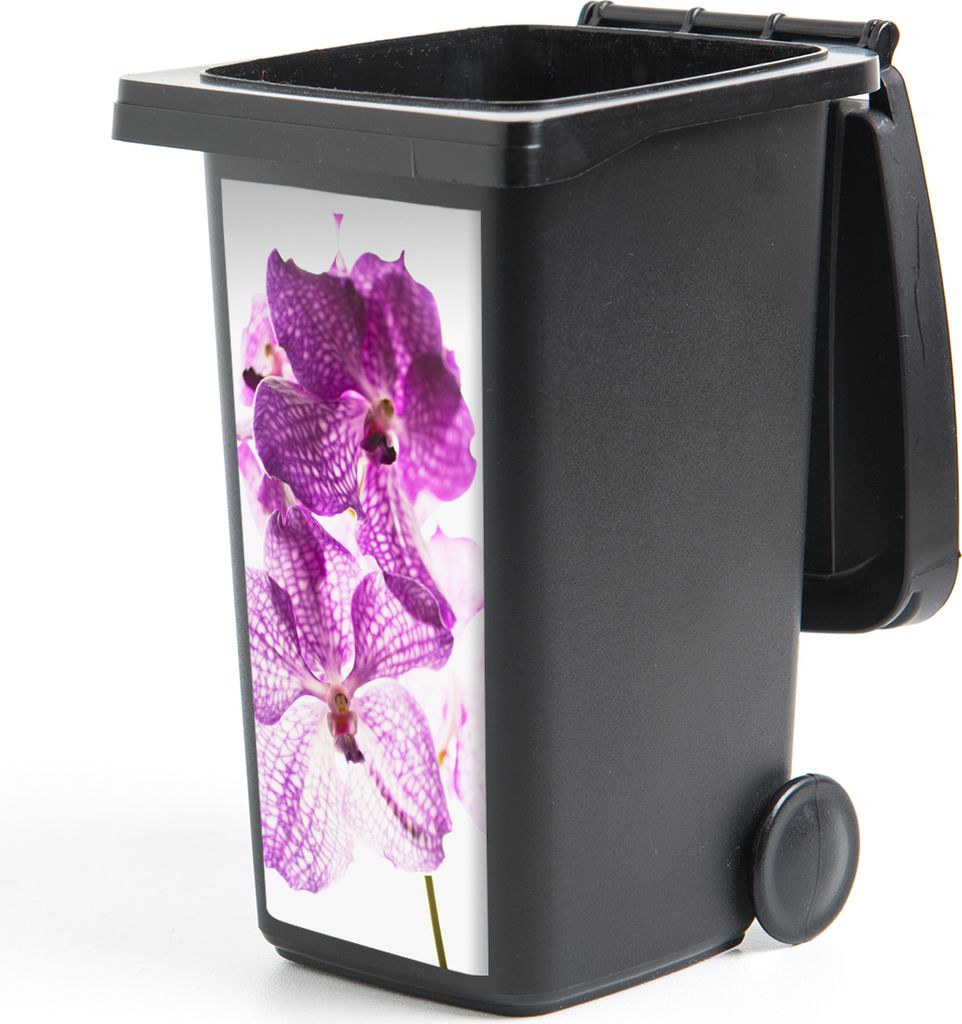 MuchoWow Mülltonnenaufkleber Lila Orchideen 44x98 cm - Containeraufkleber - Aufkleber - Mülltonnen-Aufkleber