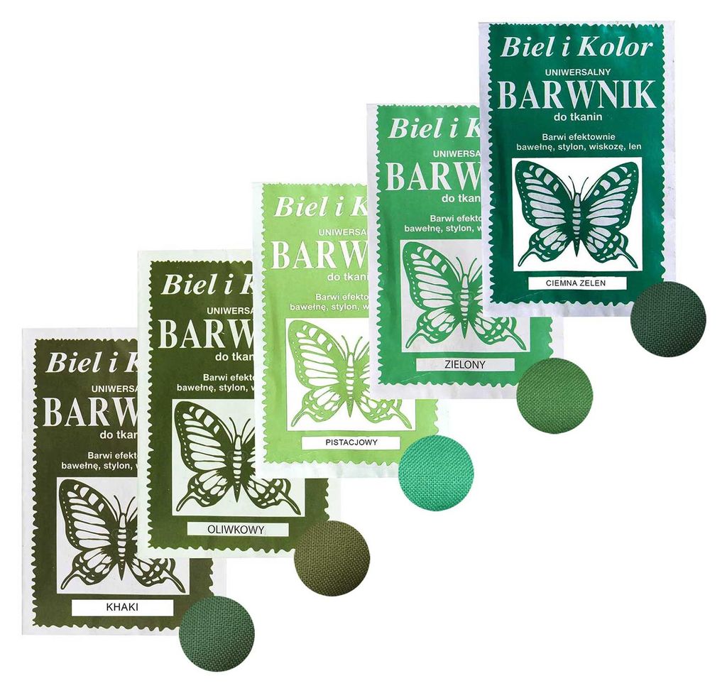 5 x 10g Batikfarbe Textilfarbe Stofffarbe Farbmix Grüntöne