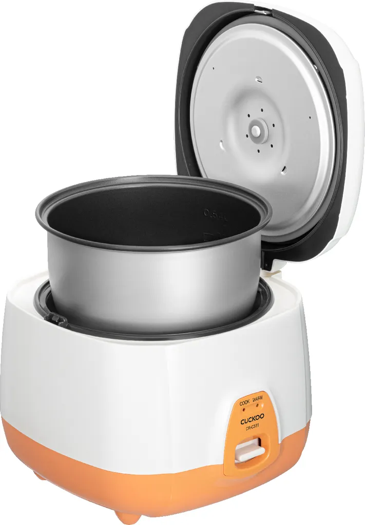 Cuiseur à riz électrique compact Cuckoo CR-0331 de 0,54L blanc et orange - 2
