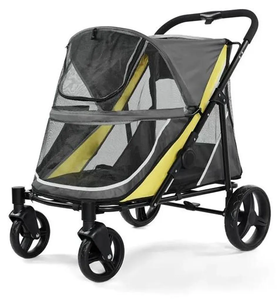 Cage de transport pour voyager avec son chien, modèle gris à roulettes