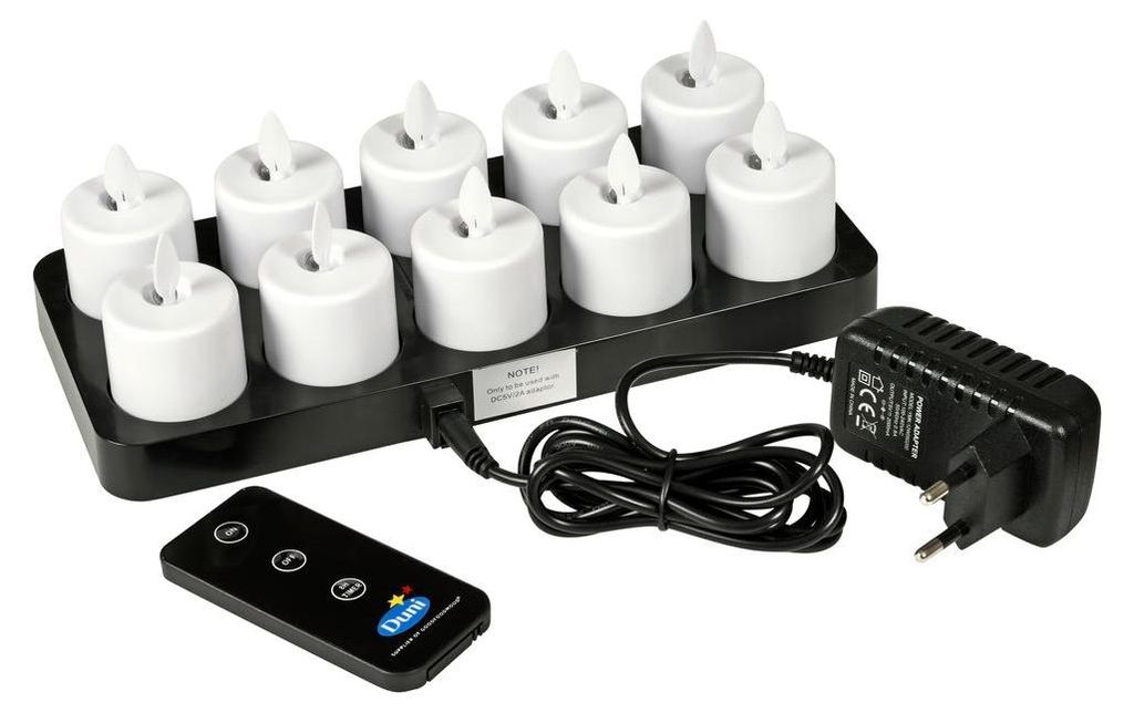 DUNI LED Set Moving Flame, wiederaufladbar, Warm White, 10 Produktbild 