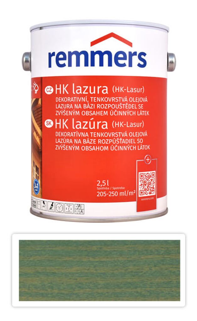 Remmers HK-Lasur 3v1 slaně zelená, 2,5 litru, mořidlo na Obrázek produktu 