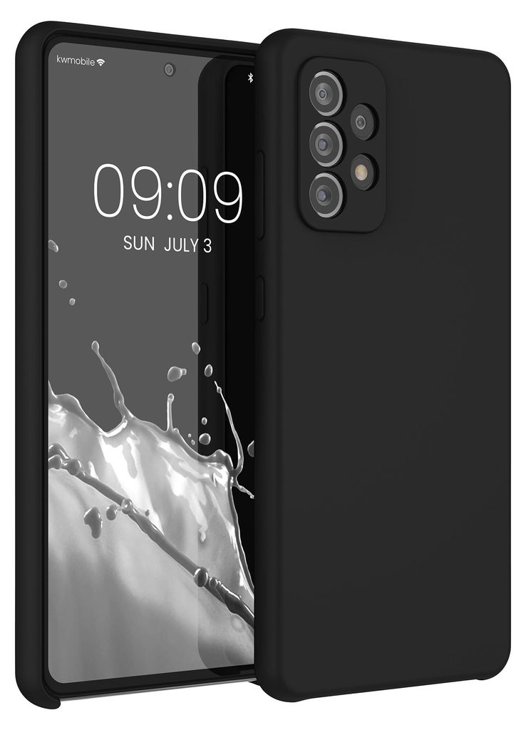 kwmobile Handyhülle für Samsung Galaxy A72 Hülle - Case Silikon - Kabelloses Laden - Schutzhülle Cover in Schwarz