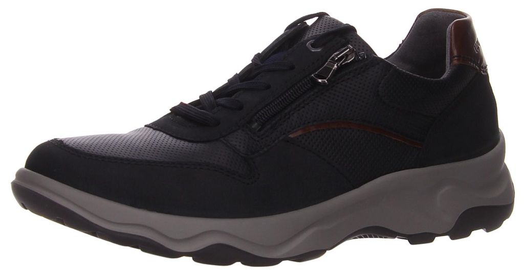 Waldläufer Schnürhalbschuhe bequem in blau, Gr. 8.5