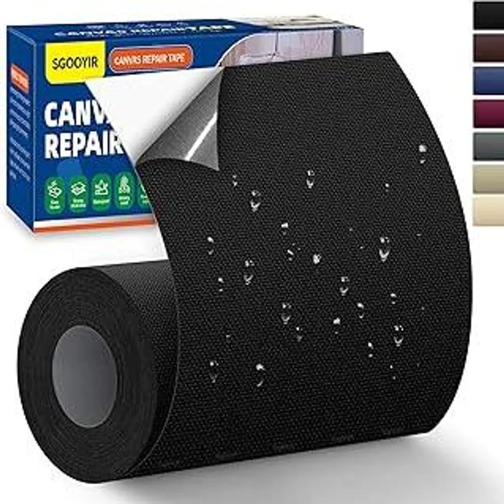10x200 cm toppe autoadesive in tessuto, nero colla autoadesiva per tessuti, colla per tessuti, tela impermeabile autoadesiva, toppe di riparazione per tende, divani, tende da sole, sedie