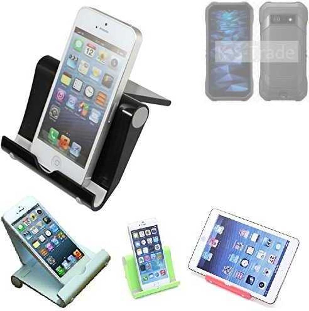 K-S-Trade Handy-Ständer kompatibel mit Kyocera DuraForce EX faltbarer Tischständer Smartphone Tablet Halterung Reise